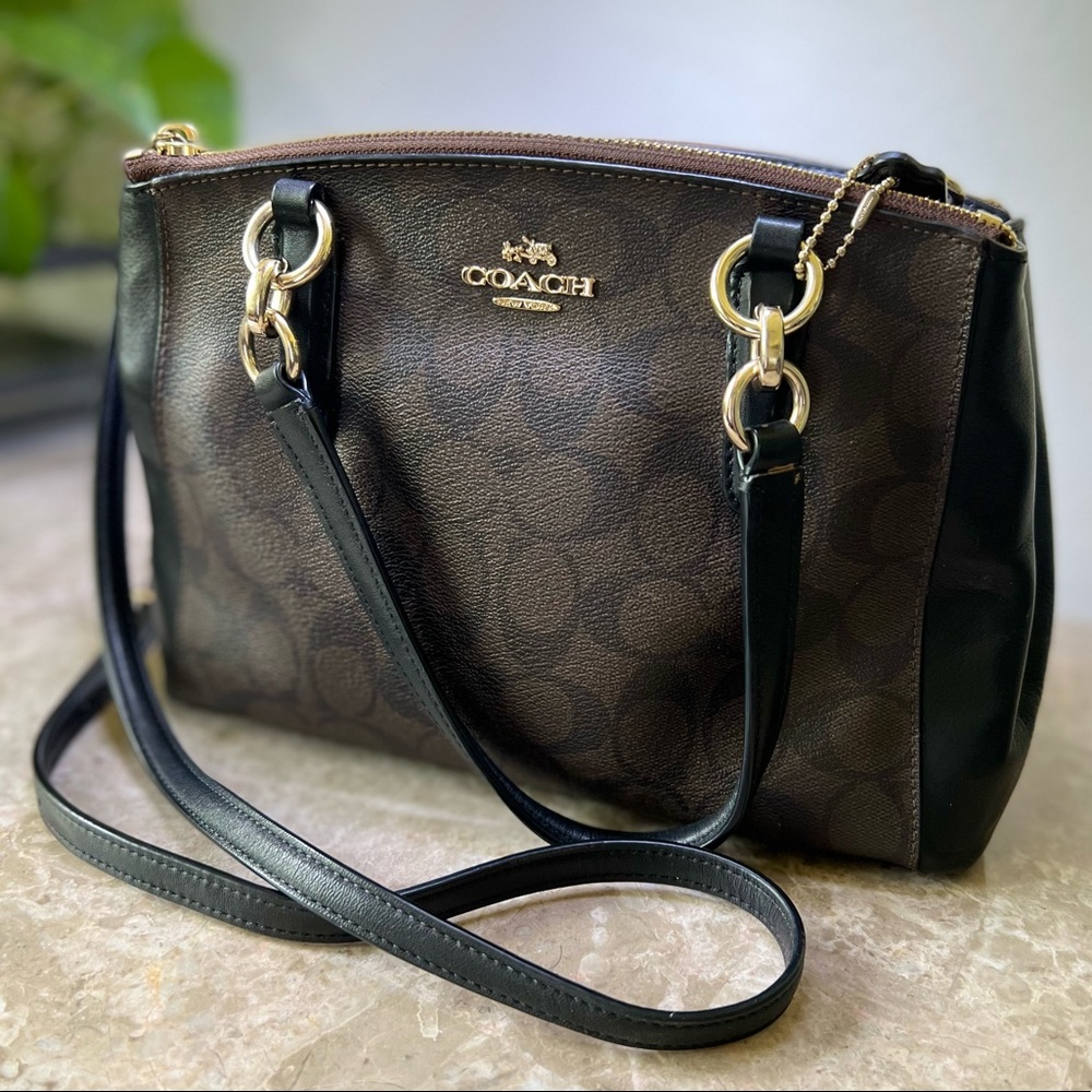 Coach F5829 Minie Christie Carryall in signature black/brown